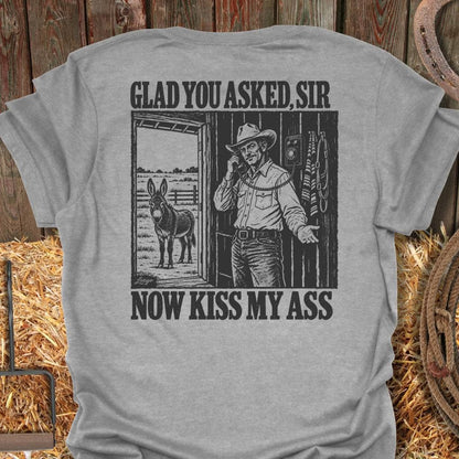 Printify T-Shirt S / Sport Grey Kiss My Ass Tee