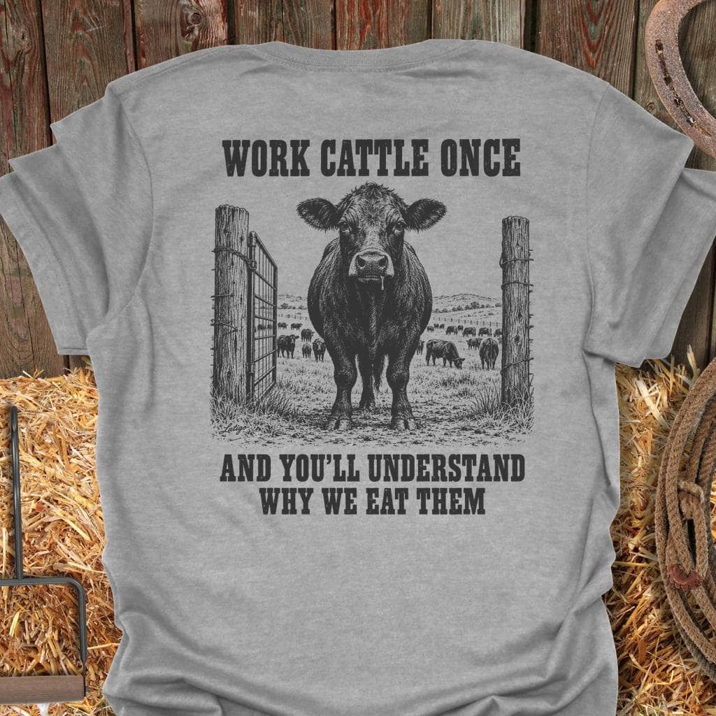 Printify T-Shirt S / Sport Grey Work Cattle Tee