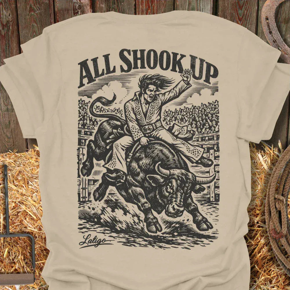 Printify T-Shirt Sand / S All Shook Up Rodeo Tee