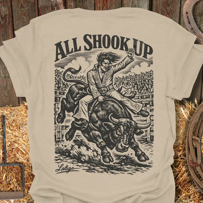 Printify T-Shirt Sand / S All Shook Up Rodeo Tee