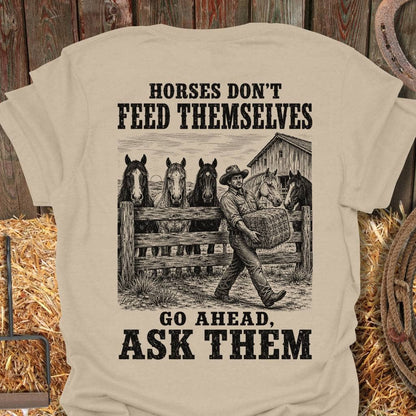 Printify T-Shirt Sand / S Ask Them Tee