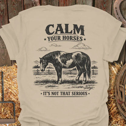 Printify T-Shirt Sand / S Calm Your Horses Tee