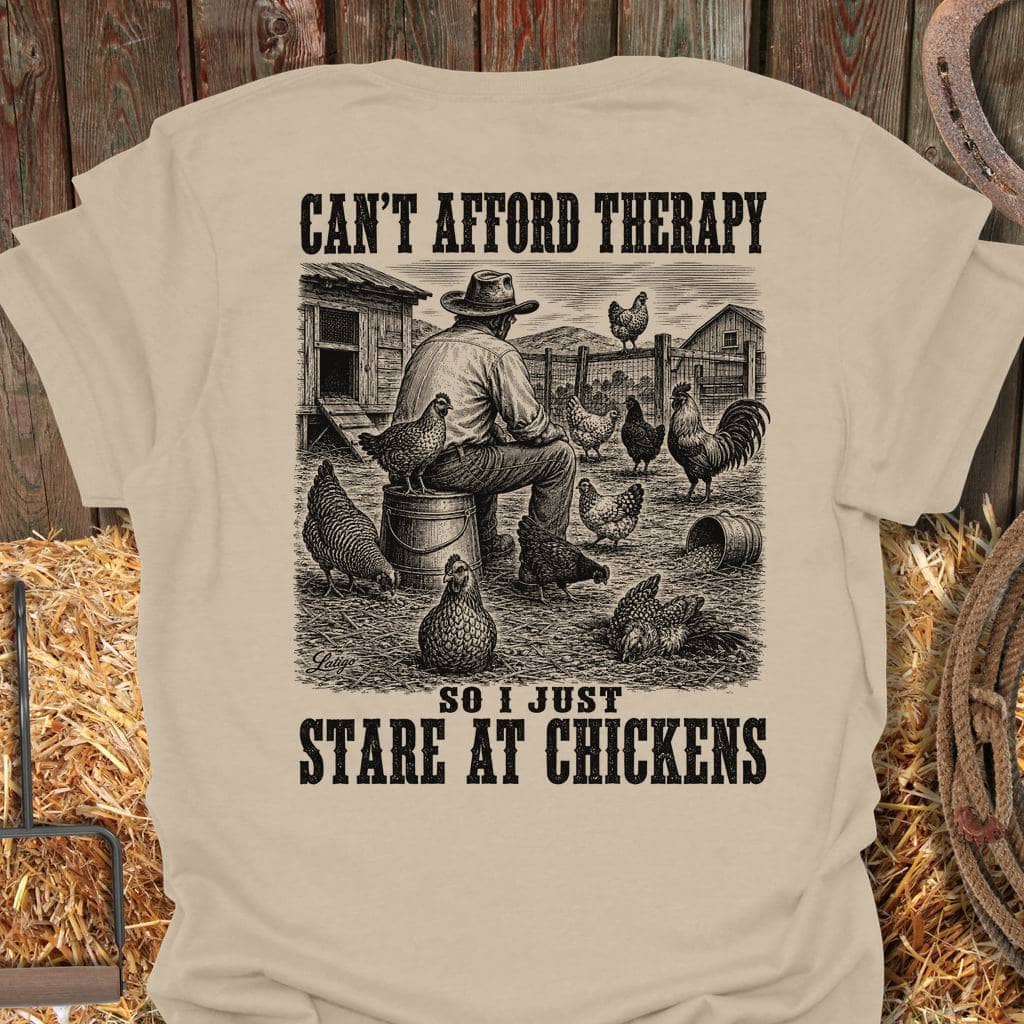 Printify T-Shirt Sand / S Chickens Therapy Tee