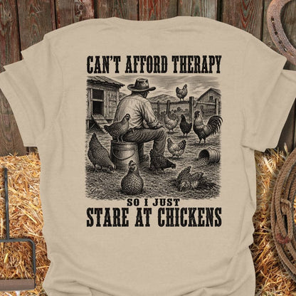 Printify T-Shirt Sand / S Chickens Therapy Tee