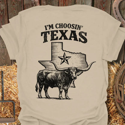 Printify T-Shirt Sand / S Choosin Texas Tee