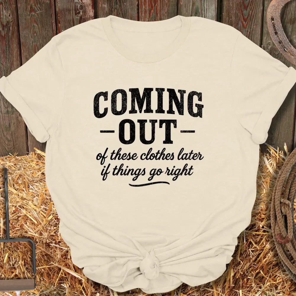 Printify T-Shirt Sand / S Coming Out Tee