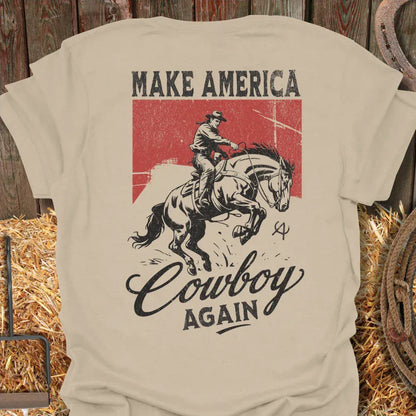 Printify T-Shirt Sand / S Cowboy Again Tee