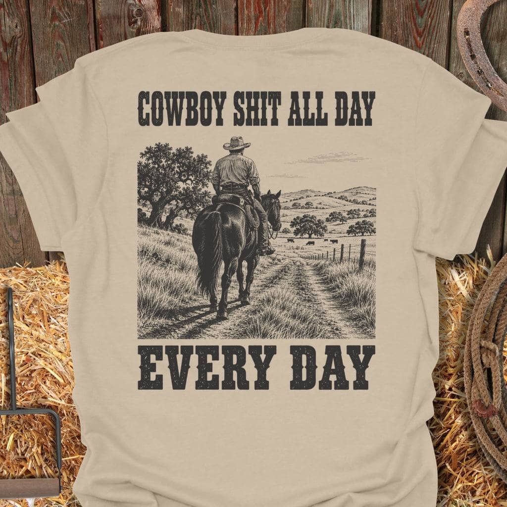 Printify T-Shirt Sand / S Cowboy Shit Tee