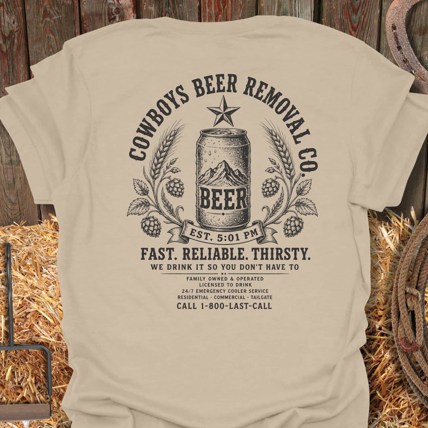 Printify T-Shirt Sand / S Cowboys Beer Co Tee