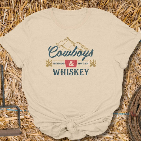 Printify T-Shirt Sand / S Cowboys & Whiskey Tee