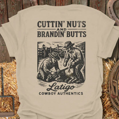 Printify T-Shirt Sand / S Cuttin Nuts Tee