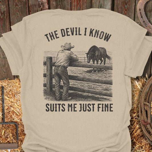 Printify T-Shirt Sand / S Devil I Know Tee