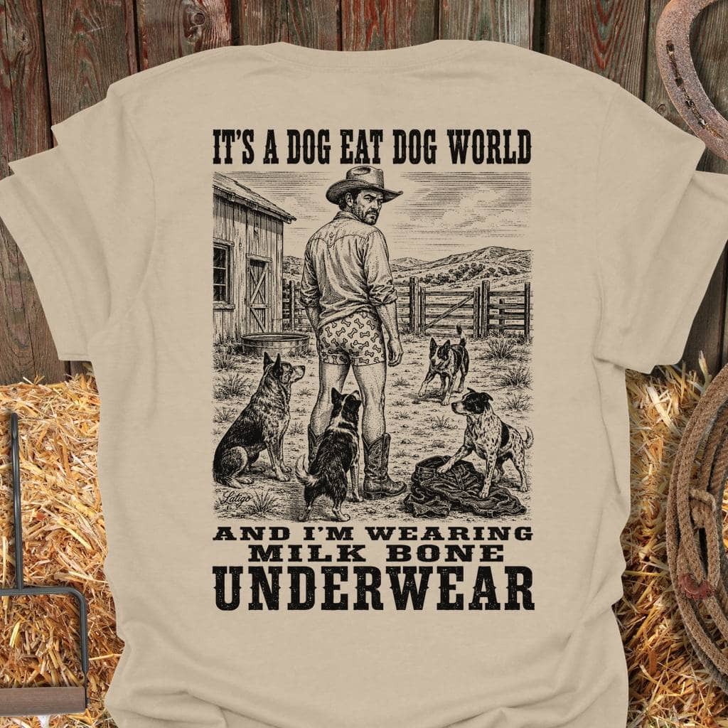 Printify T-Shirt Sand / S Dog Eat Dog Tee