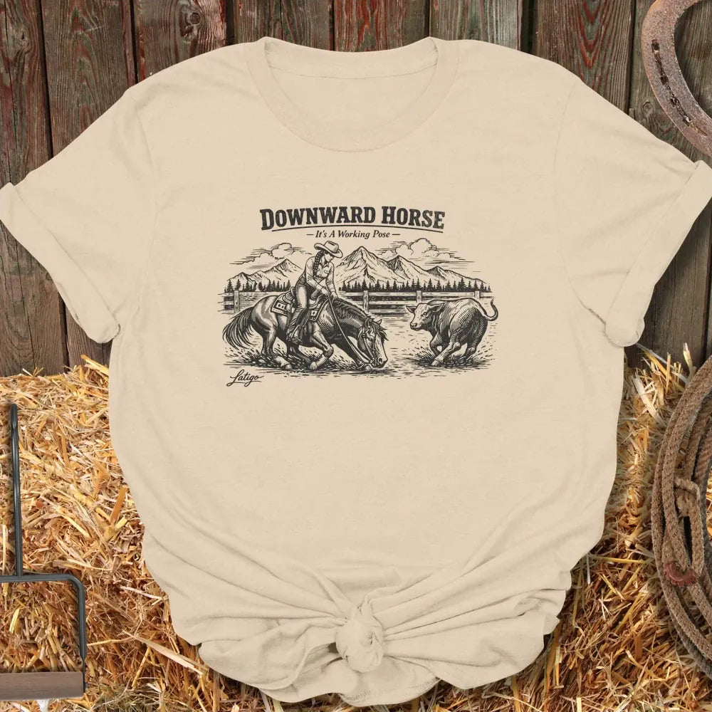 Printify T-Shirt Sand / S Downward Horse Tee