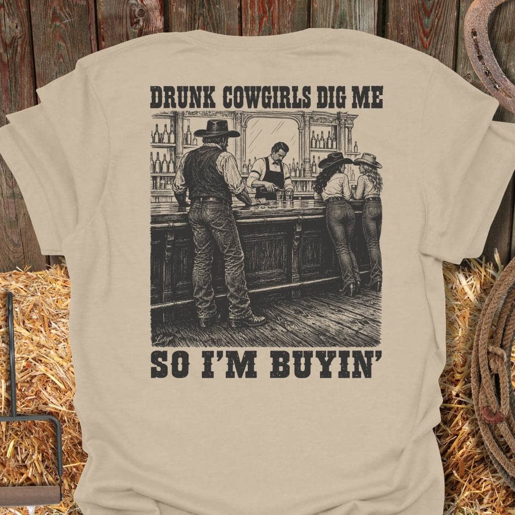 Printify T-Shirt Sand / S Drunk Cowgirls Tee
