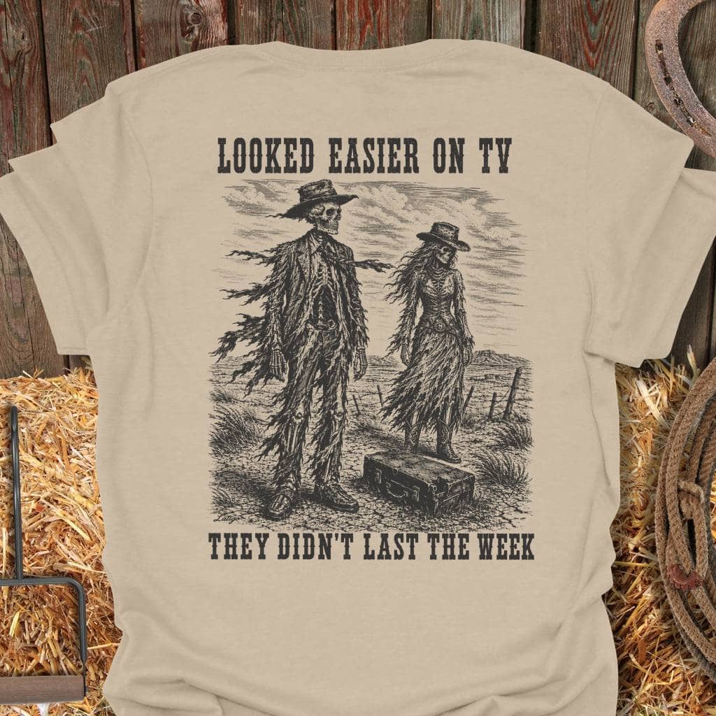 Printify T-Shirt Sand / S Easier On Tv Tee