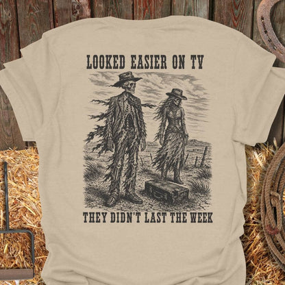 Printify T-Shirt Sand / S Easier On Tv Tee