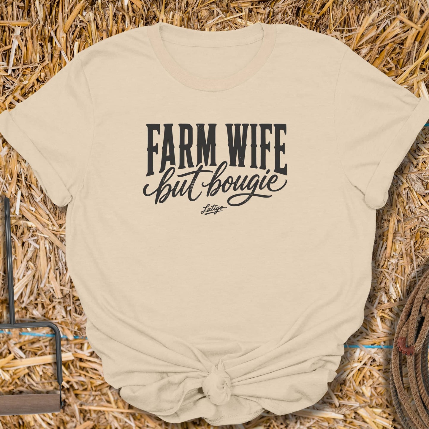 Printify T-Shirt Sand / S Farm Wife Tee