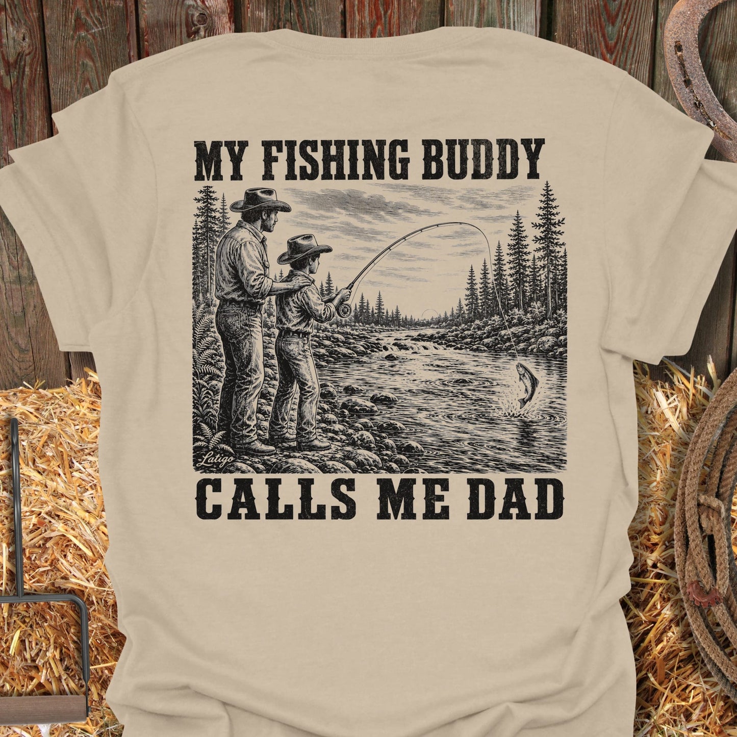 Printify T-Shirt Sand / S Fishing Buddy Tee