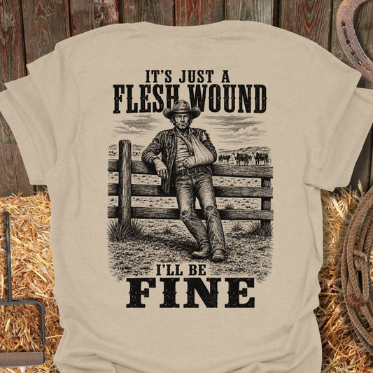 Printify T-Shirt Sand / S Flesh Wound Tee