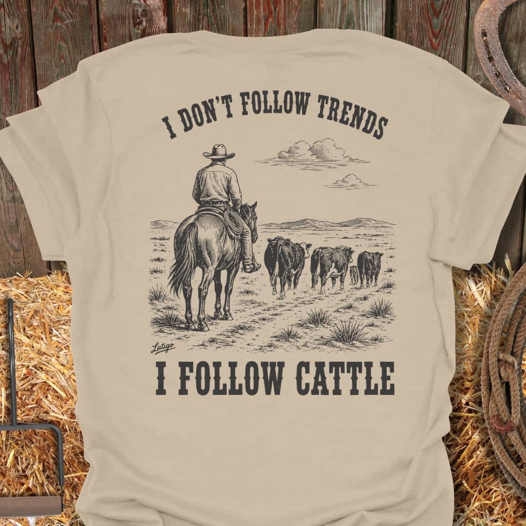 Printify T-Shirt Sand / S Follow Cattle Tee