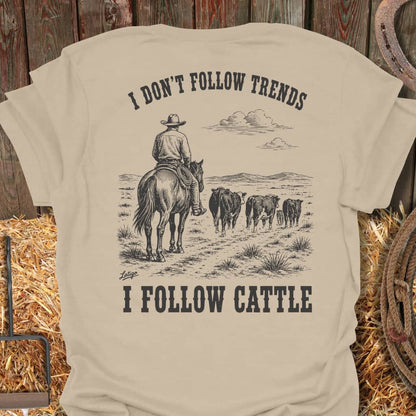 Printify T-Shirt Sand / S Follow Cattle Tee