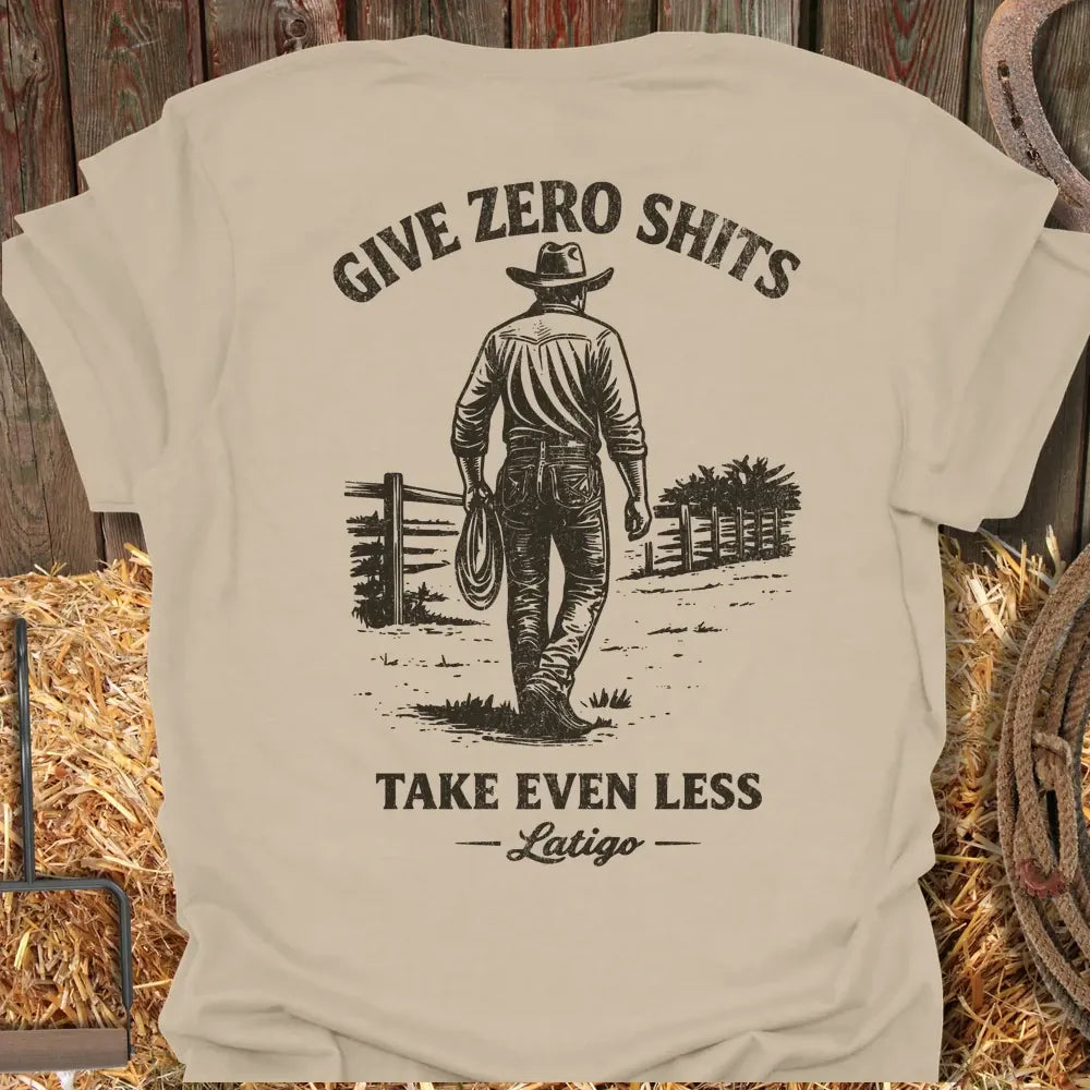 Printify T-Shirt Sand / S Give Zero Shits Tee
