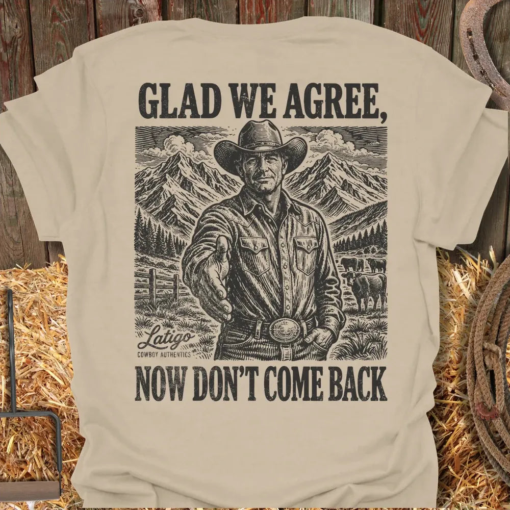 Printify T-Shirt Sand / S Glad We Agree Tee