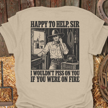 Printify T-Shirt Sand / S Happy To Help Tee