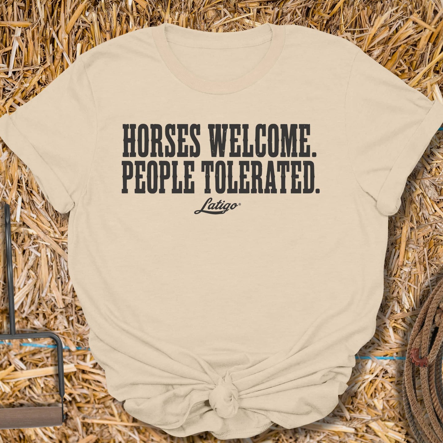 Printify T-Shirt Sand / S Horses Welcomed Tee