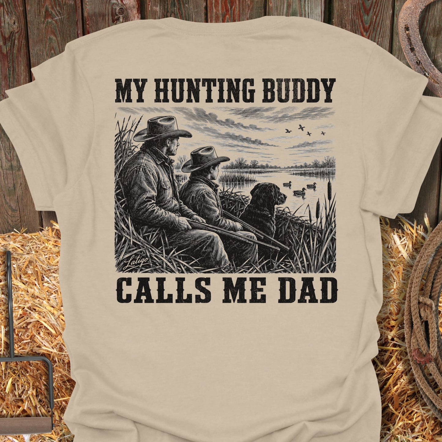 Printify T-Shirt Sand / S Hunting Buddy Tee