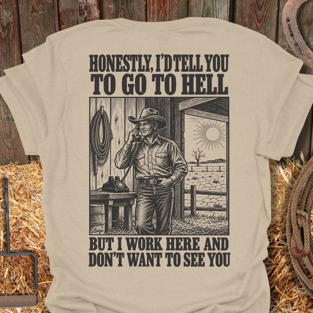 Printify T-Shirt Sand / S I Work Here Tee