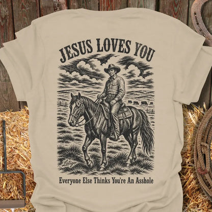 Printify T-Shirt Sand / S Jesus Loves You Tee
