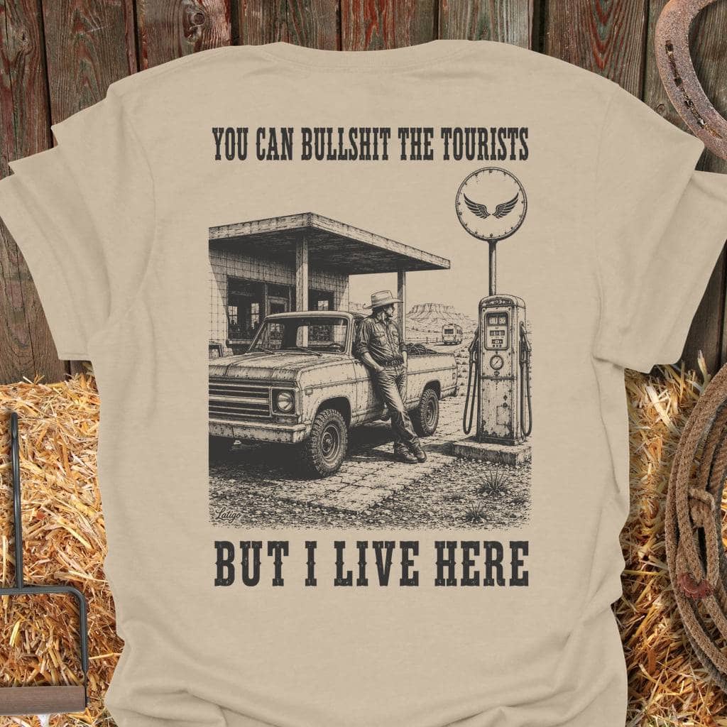 Printify T-Shirt Sand / S Live Here Tee