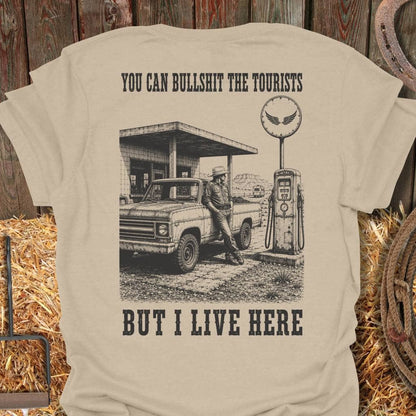 Printify T-Shirt Sand / S Live Here Tee