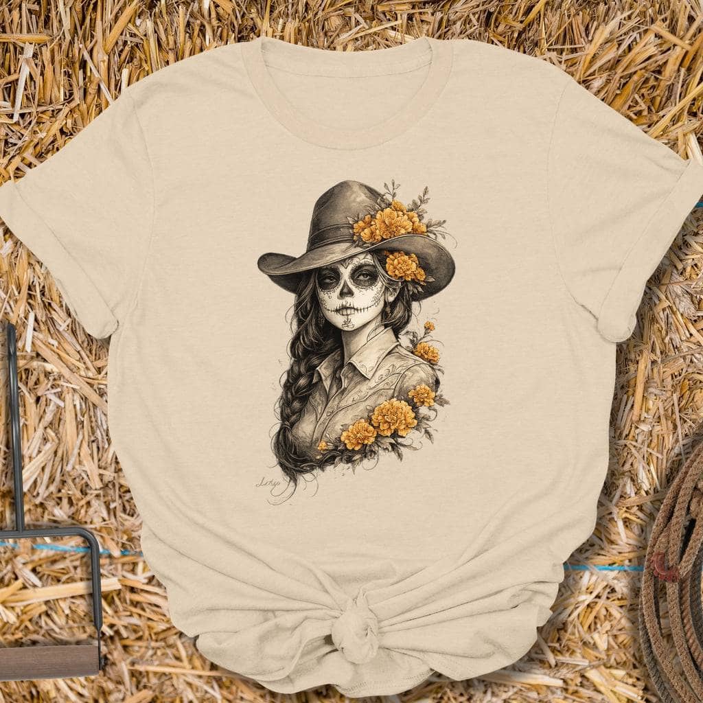 Printify T-Shirt Sand / S Marigold Muerta Tee