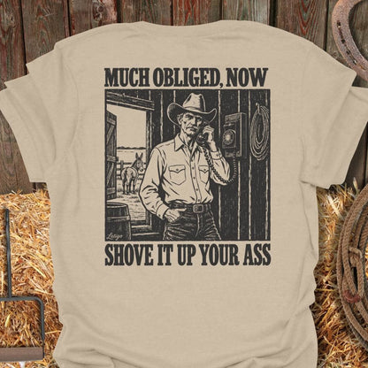 Printify T-Shirt Sand / S Much Obliged Tee