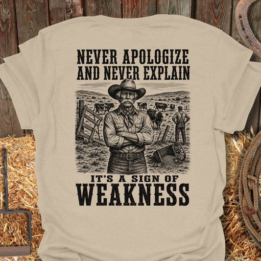 Printify T-Shirt Sand / S Never Apologize Tee