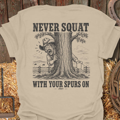 Printify T-Shirt Sand / S Never Squat Tee