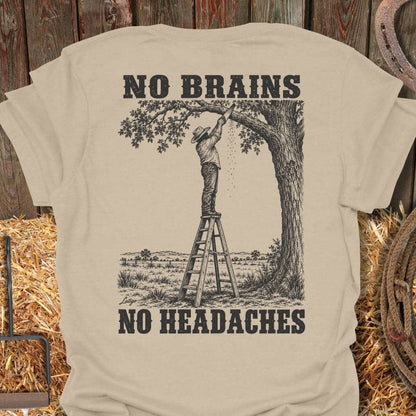 Printify T-Shirt Sand / S No Brains Tee