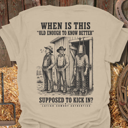 Printify T-Shirt Sand / S Old Enough Tee
