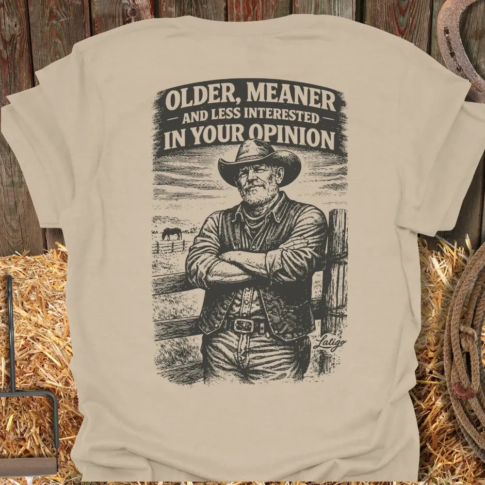 Printify T-Shirt Sand / S Older Meaner Less Interested Tee
