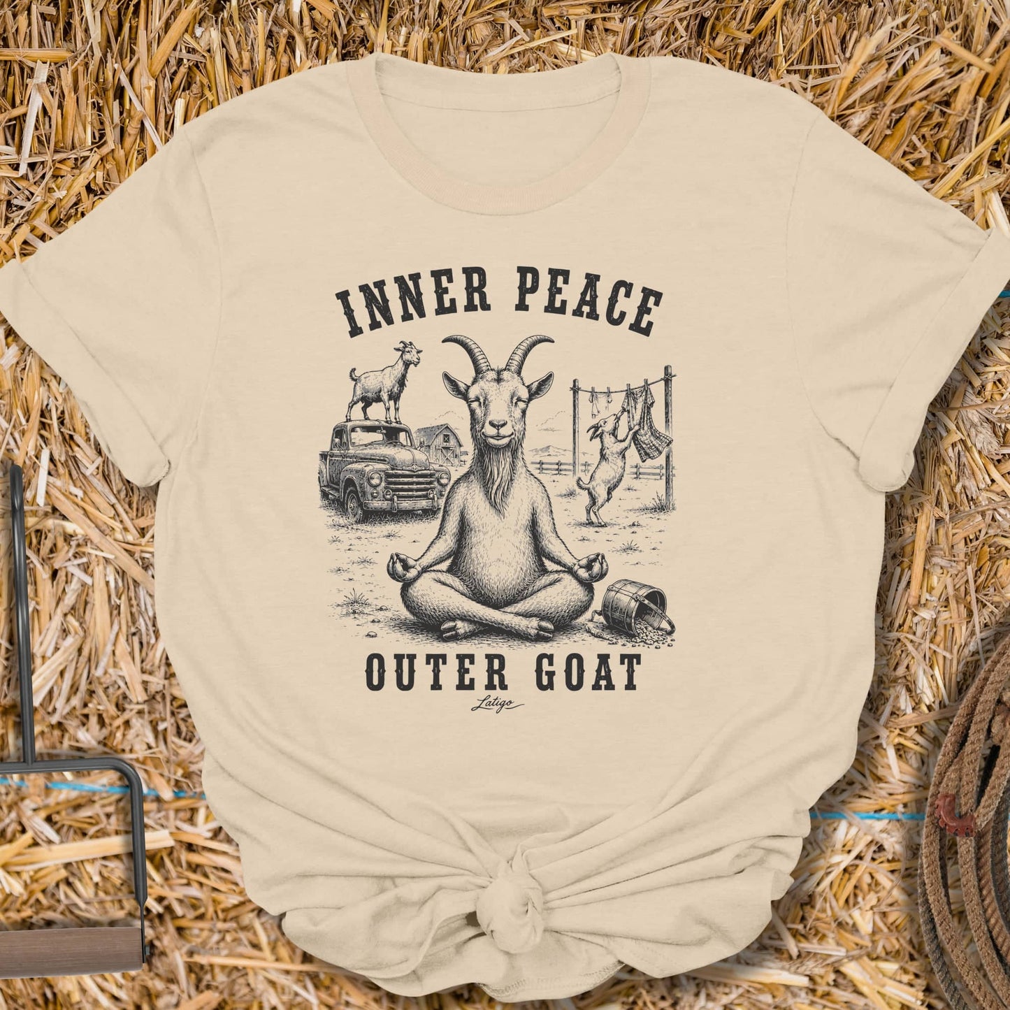 Printify T-Shirt Sand / S Outer Goat Tee