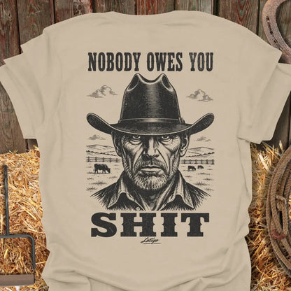 Printify T-Shirt Sand / S Owes You Tee