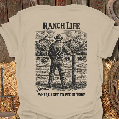 Printify T-Shirt Sand / S Pee Outside Tee