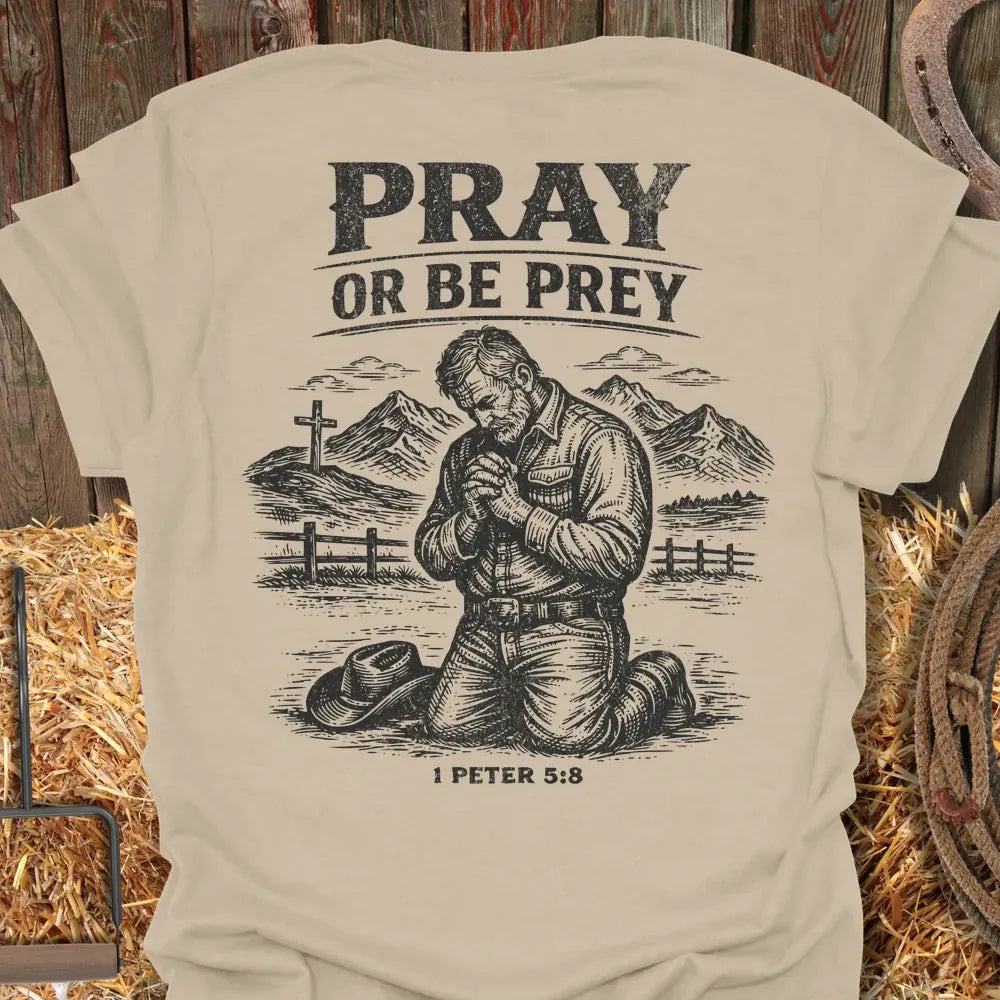 Printify T-Shirt Sand / S Pray Or Be Prey Tee