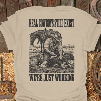 Printify T-Shirt Sand / S Real Cowboys Tee