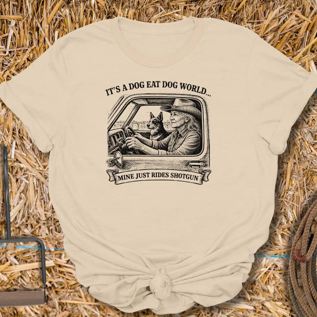 Printify T-Shirt Sand / S Rides Shotgun Tee
