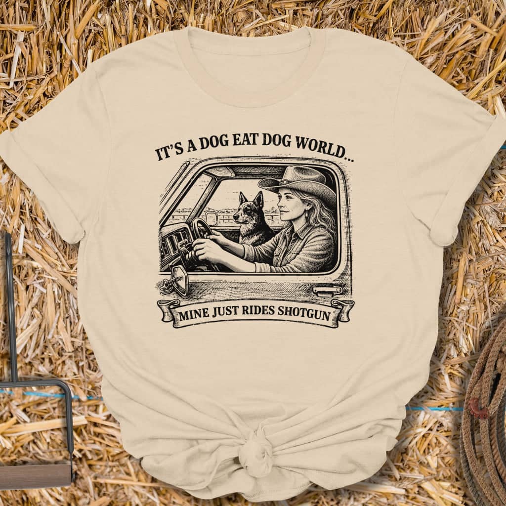 Printify T-Shirt Sand / S Rides Shotgun Tee