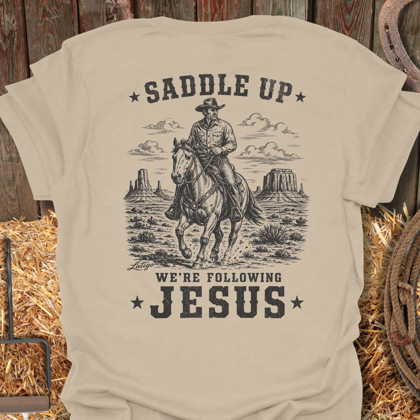 Printify T-Shirt Sand / S Saddle Up Tee